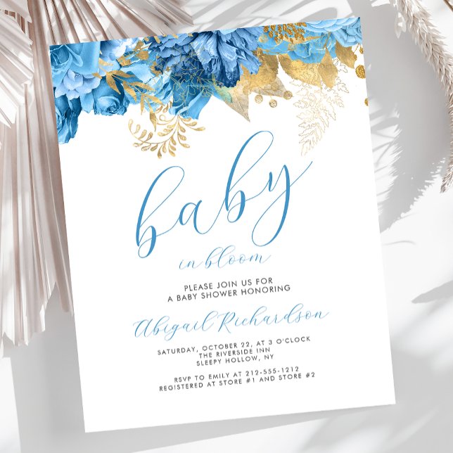 Budget Baby in Bloom Blue Floral Boys Baby Shower (Creator Uploaded)