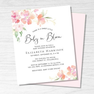 Budget Baby in Bloom Floral Shower Invitation