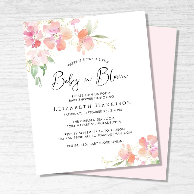Budget Baby in Bloom Floral Shower Invitation (Creator Uploaded)
