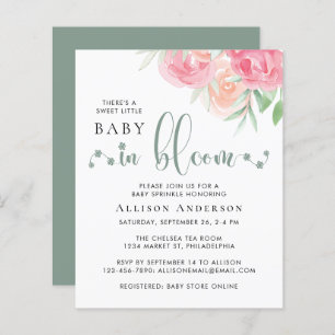 Budget Baby in Bloom Floral Sprinkle Invitation