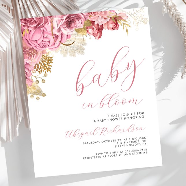 Budget Baby in Bloom Pink Floral Girls Baby Shower (Creator Uploaded)