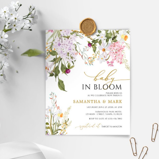 BUDGET Baby in Bloom Wilflowers Shower Invitation (Creator Uploaded)