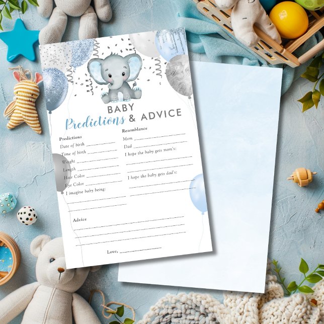 BUDGET Baby Predictions Boy Elephant Shower Game (BUDGET Baby Predictions Boy Elephant Shower Game)