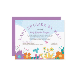 Budget Baby Shower By Mail Florals Birds Invite