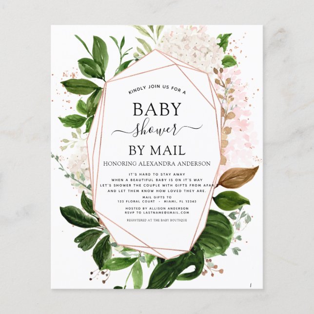 Budget Baby Shower by Mail Greenery Botanical (Front)