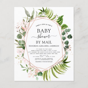 Budget Baby Shower by Mail Greenery Invitation Flyer