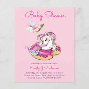 BUDGET Baby Shower Cute Unicorn Doughnut Girls Pin