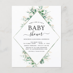 Budget Baby Shower Eucalyptus Botanical Geometric