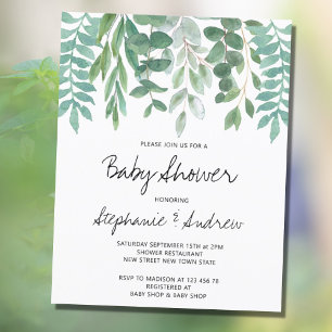 Budget Baby Shower Eucalyptus Greenery Invitation