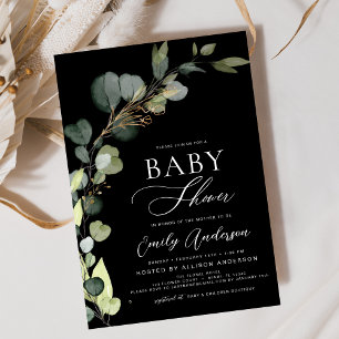 Budget Baby Shower Greenery Eucalyptus Invitations
