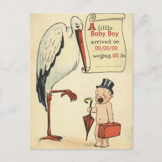 budget BABY SHOWER Invitation boy (Front)