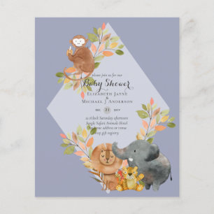 BUDGET Baby SHOWER Invitations - JUNGLE ANIMALS Flyer