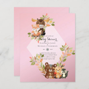 BUDGET BABY SHOWER INVITATIONS - Woodland Animals