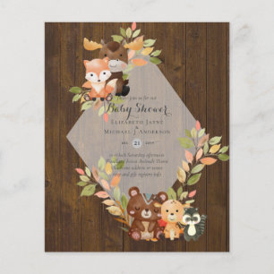BUDGET BABY SHOWER INVITATIONS - Woodland Animals Flyer