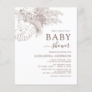 Budget Baby Shower Minimalist Pampas Grass Boho F Flyer