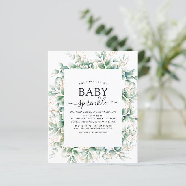 Budget Baby Shower Sprinkle Eucalyptus Geometric (Standing Front)