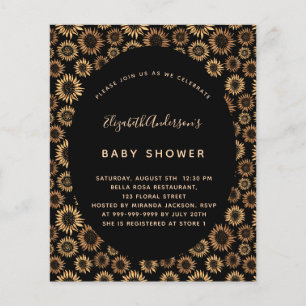 Budget Baby Shower sunflowers black gold