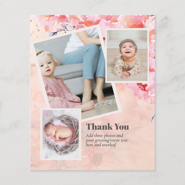 BUDGET Baby Shower Thank YOU Photo Collage Flyer (Front)