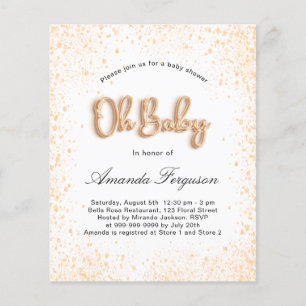 Budget Baby Shower white gold glitter boy girl