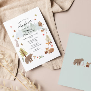 Budget Baby Shower Woodland Animals Invitation