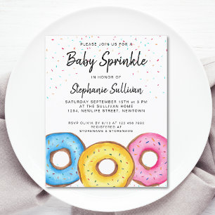 Budget Baby Sprinkle Doughnuts Baby Shower Invitat