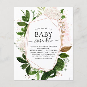Budget Baby Sprinkle Shower Greenery Geometric Flyer