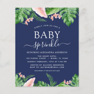 Budget Baby Sprinkle Shower Tropical Navy Blue Flyer