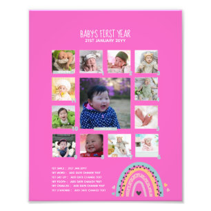 BUDGET Baby's 1st YEAR PHOTO COLLAGE Wall Art