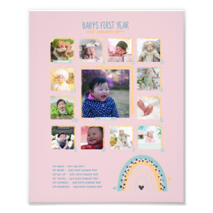BUDGET Babys 1st Yr Grandparent PHOTO Keepsake Print