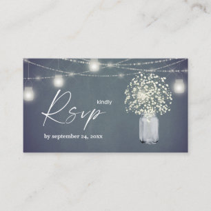 Budget Baby's Breath, BG Chalkboard 2SM Meal RSVP Enclosure Card