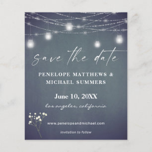 Budget Baby's Breath BG Chalkboard Photo Save Date Flyer
