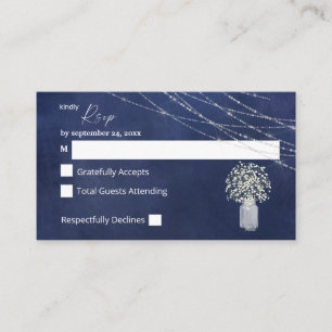Budget Baby's Breath, Blue Chalk 2SM No Meal RSVP Enclosure Card