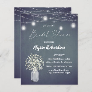 Budget Babys Breath Chalk BG Lights Bridal Shower