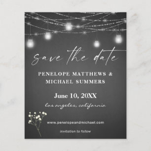 Budget Baby's Breath G Chalkboard Save Date Flyer