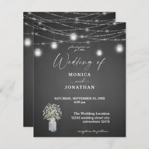 Budget Baby's Breath, G Chalkboard, String Lights