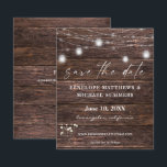 Budget Baby's Breath Rustic Save the Date<br><div class="desc">** SATIN PAPER IS PAPER THIN. UPGRADE THE PAPER FOR A THICKER PAPER. HAS AN OPTION FOR ENVELOPES. *** Save money on formal invitations with this smaller invitation that has an option for envelopes. Get your guests ready for the amazing wedding with your Baby's Breath & String Lights Rustic Save...</div>