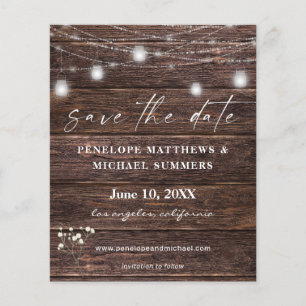 Budget Baby's Breath Rustic Save the Date Flyer