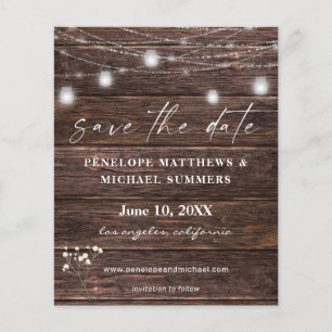 Budget Baby's Breath Rustic Save the Date Flyer
