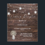 Budget Baby's Breath Wood Lights Wedding Reception Flyer<br><div class="desc">******* MATTE PAPER IS THIN. UPGRADE FOR A THICKER PAPER. NO ENVELOPES INCLUDED. FOR CARD STOCK, THICKER CARDS, CHECK OUT THE LINK BELOW. CARD STOCK, THICKER CARDS HAVE AN OPTION FOR ENVELOPES OR INCLUDES THEM******** No envelopes, flyer version. Save money on formal invitations with this flyer invitation. Get your guests...</div>