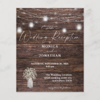 Budget Baby's Breath Wood Lights Wedding Reception