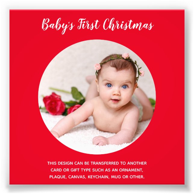 Budget Babys First Christmas Template Invites Photo Print (Front)