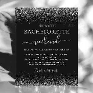 Budget Bachelorette Weekend Silver Glitter Party