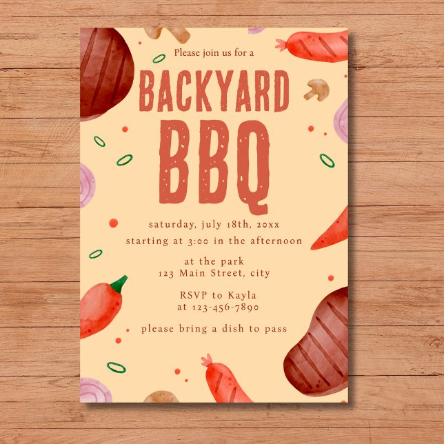 Budget Backyard BBQ Father's Day Party Invitation (Creator Uploaded)