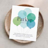 Budget balloon bunch birthday party invitation