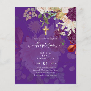 BUDGET BAPTISM Autumn Fall Floral Christening Inv. Flyer