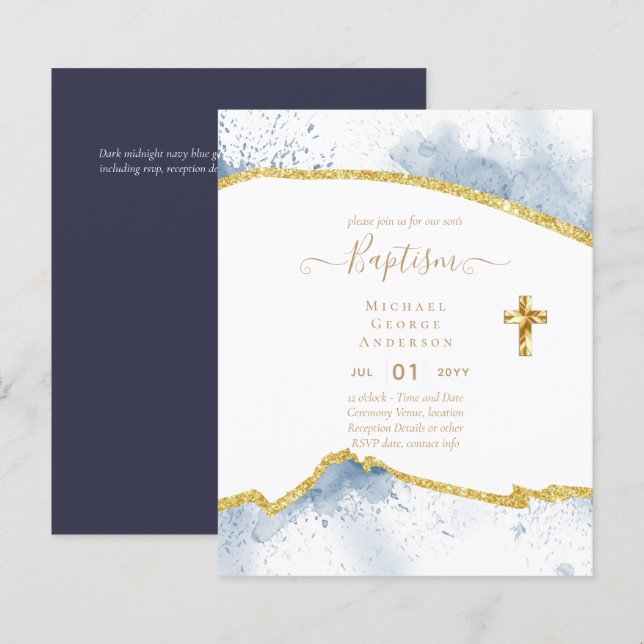 BUDGET Baptism Christening Communion INVITES (Front/Back)