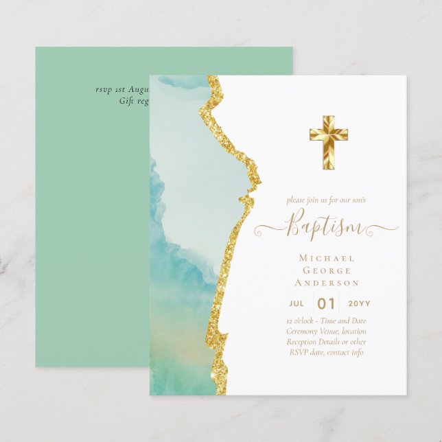 BUDGET Baptism Christening Communion INVITES (Front/Back)