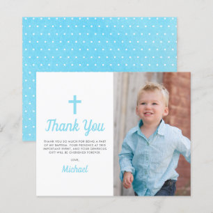 Budget Baptism Christening Photo Thank You Card