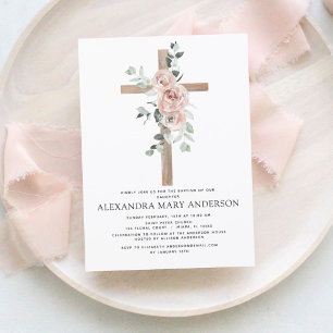 Budget Baptism Dusty Pink Rose Greenery Eucalyptus