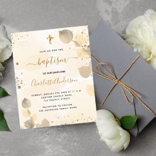 Budget baptism eucalyptus greenery glitter golden